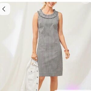 Talbots Gingham Ruffle Neck Dress